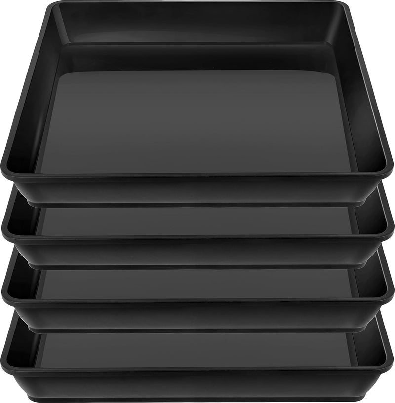 LWALRS Square Plant Saucer 18 Inch 4 Pack, Durable Plastic Plant Saucer, Garden Large Deep Plant Trays for Pots, Heavy Duty Plant Pot Saucers, Planters for Indoors and Outdoors Plants. - Image 1